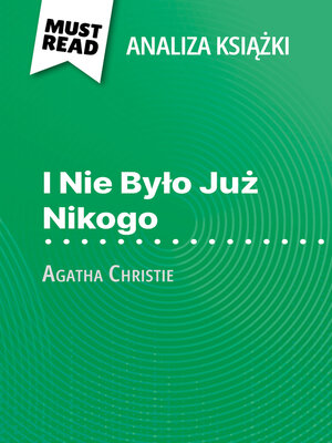 cover image of I Nie Było Już Nikogo książka Agatha Christie (Analiza książki)
